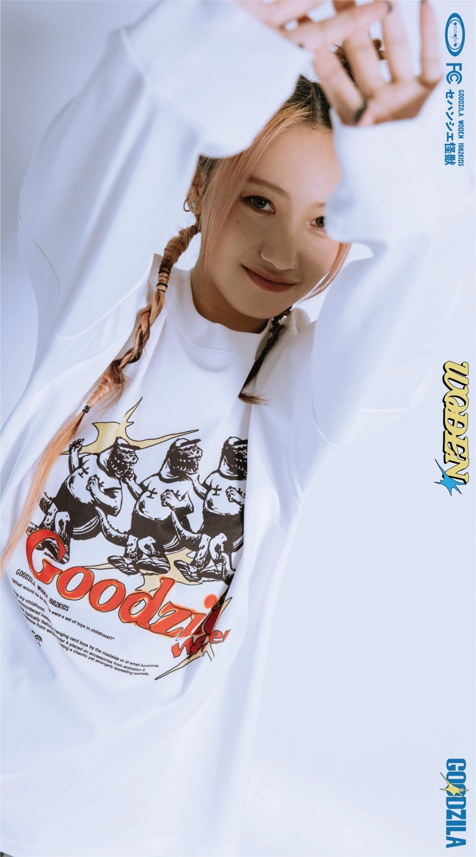 WODEN X Goodzila 033 Hand Painted L/S tee 白色
