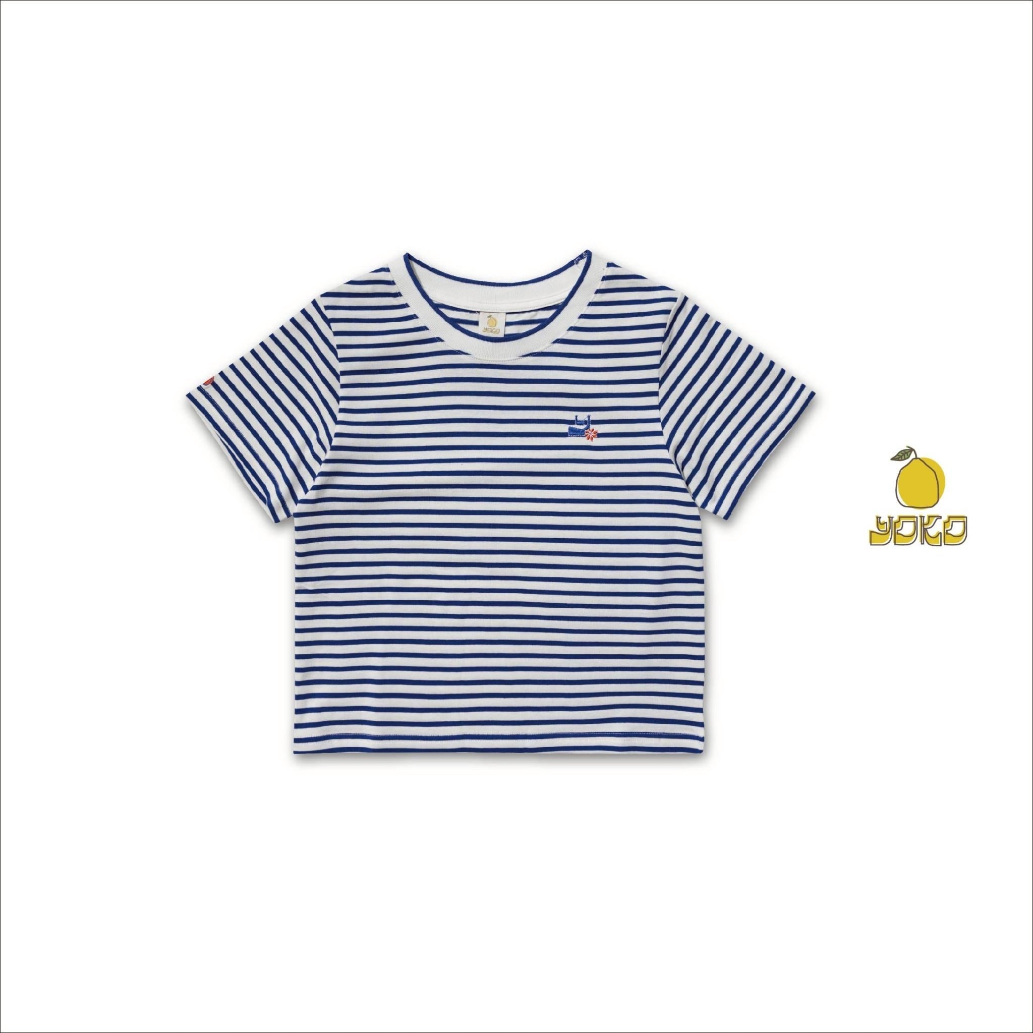 YOKO 條紋修身短版Tee