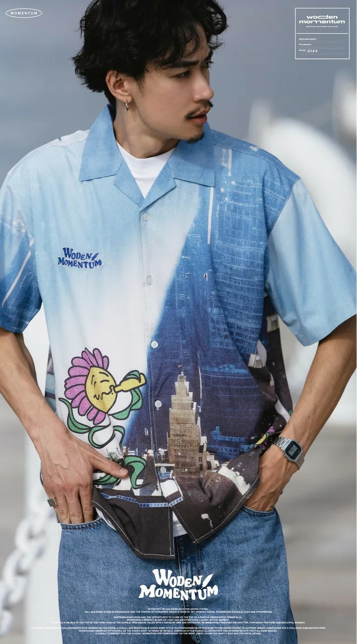 WODEN 2024 Spring & Summer 027 Momentum City Flower Shirt