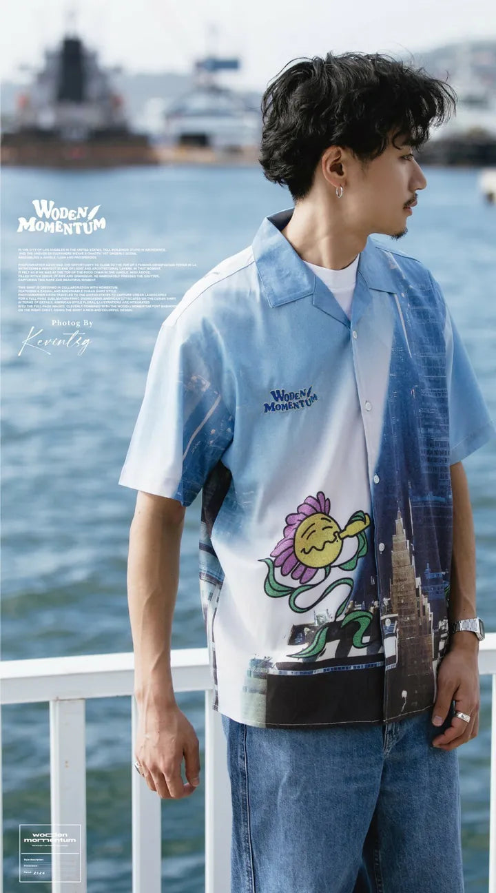 WODEN 2024 Spring & Summer 027 Momentum City Flower Shirt
