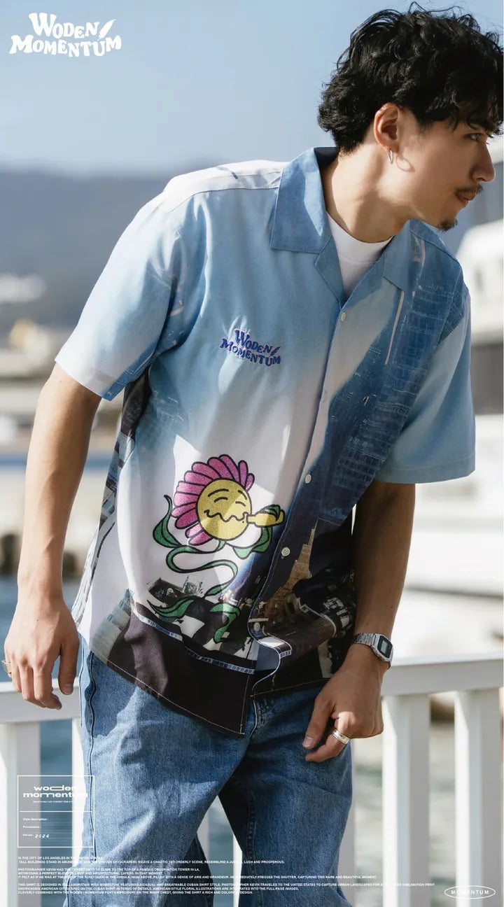 WODEN 2024 Spring & Summer 027 Momentum City Flower Shirt