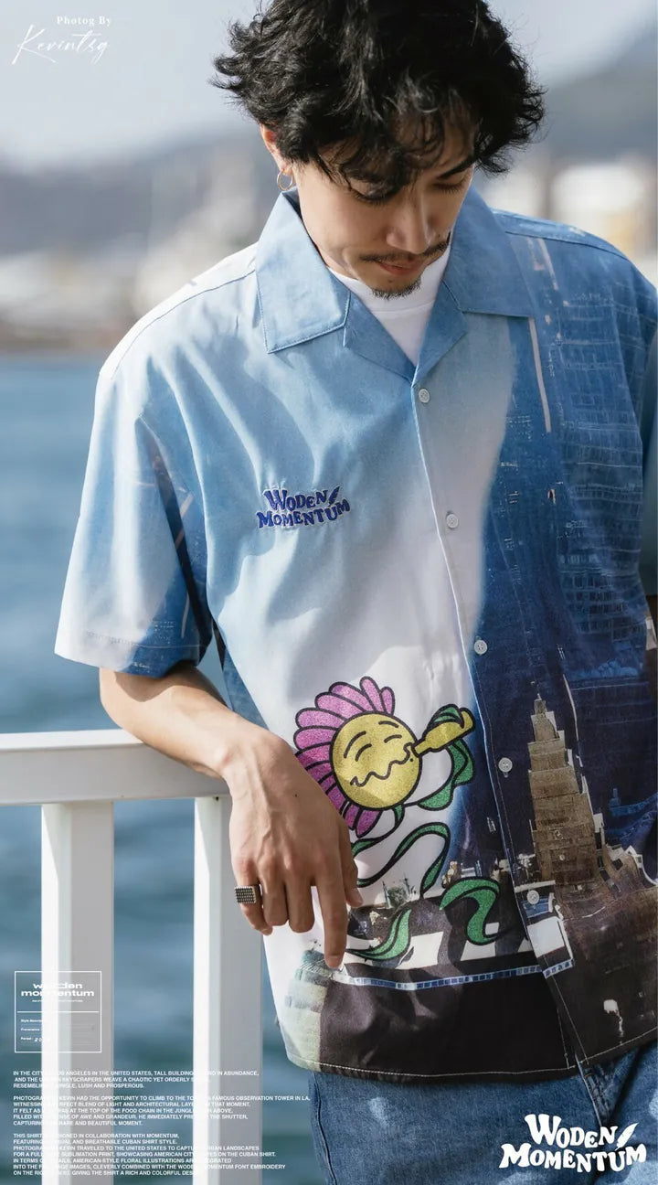 WODEN 2024 Spring & Summer 027 Momentum City Flower Shirt