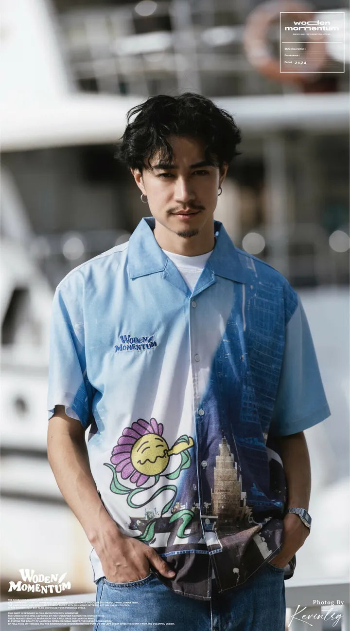 WODEN 2024 Spring & Summer 027 Momentum City Flower Shirt
