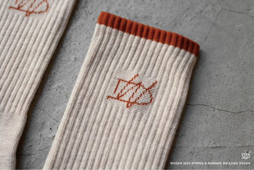 WODEN 2022 Spring&Summer WD LOGO Socks 卡其