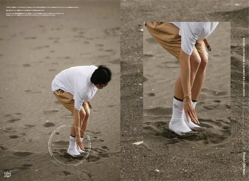 WODEN 2022 Spring&Summer WD LOGO Socks 白色