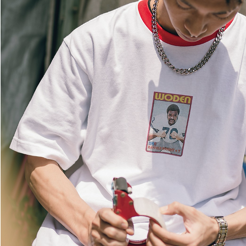 WODEN 2020 Spring & Summer NFL Pic Ringer Tee(白紅)