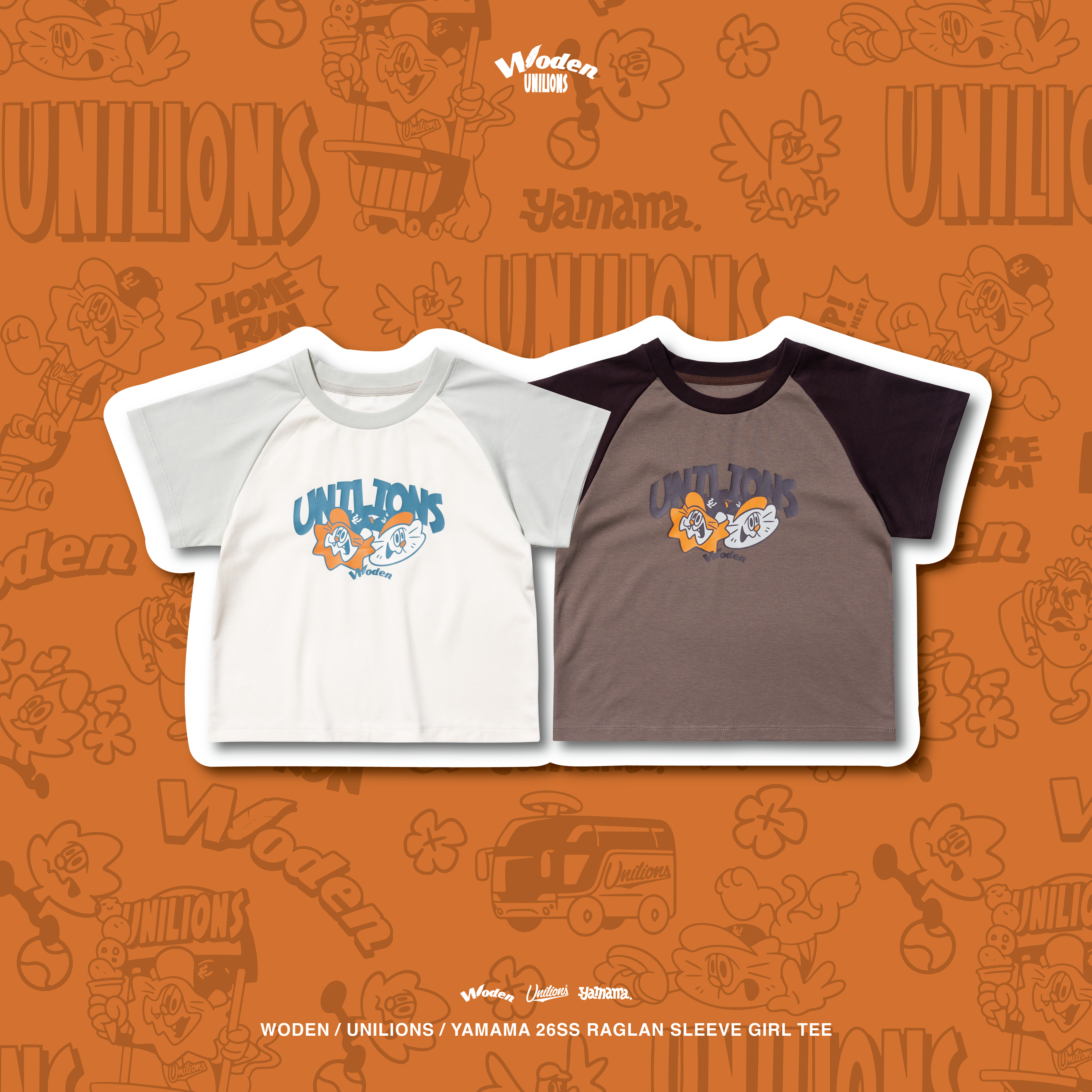 WODEN 2026 Spring & Summer 012 Unilions x Yamama Raglan sleeve GIRL Tee
