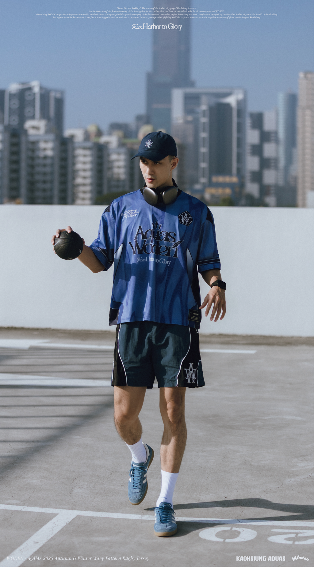 WODEN / AQUAS 2025 Autumn & Winter Wavy Pattern Rugby Jersey
