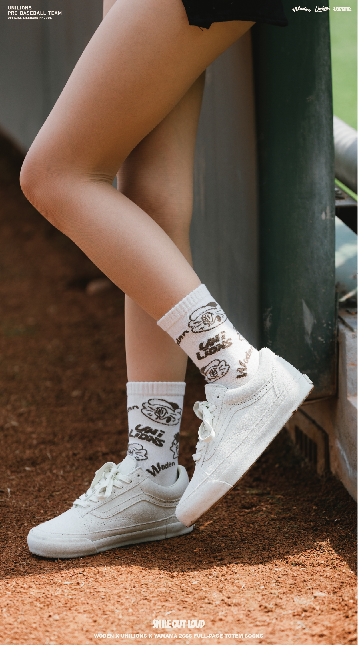 WODEN 2026 Spring & Summer 018 Unilions x Yamama Full-page totem Socks