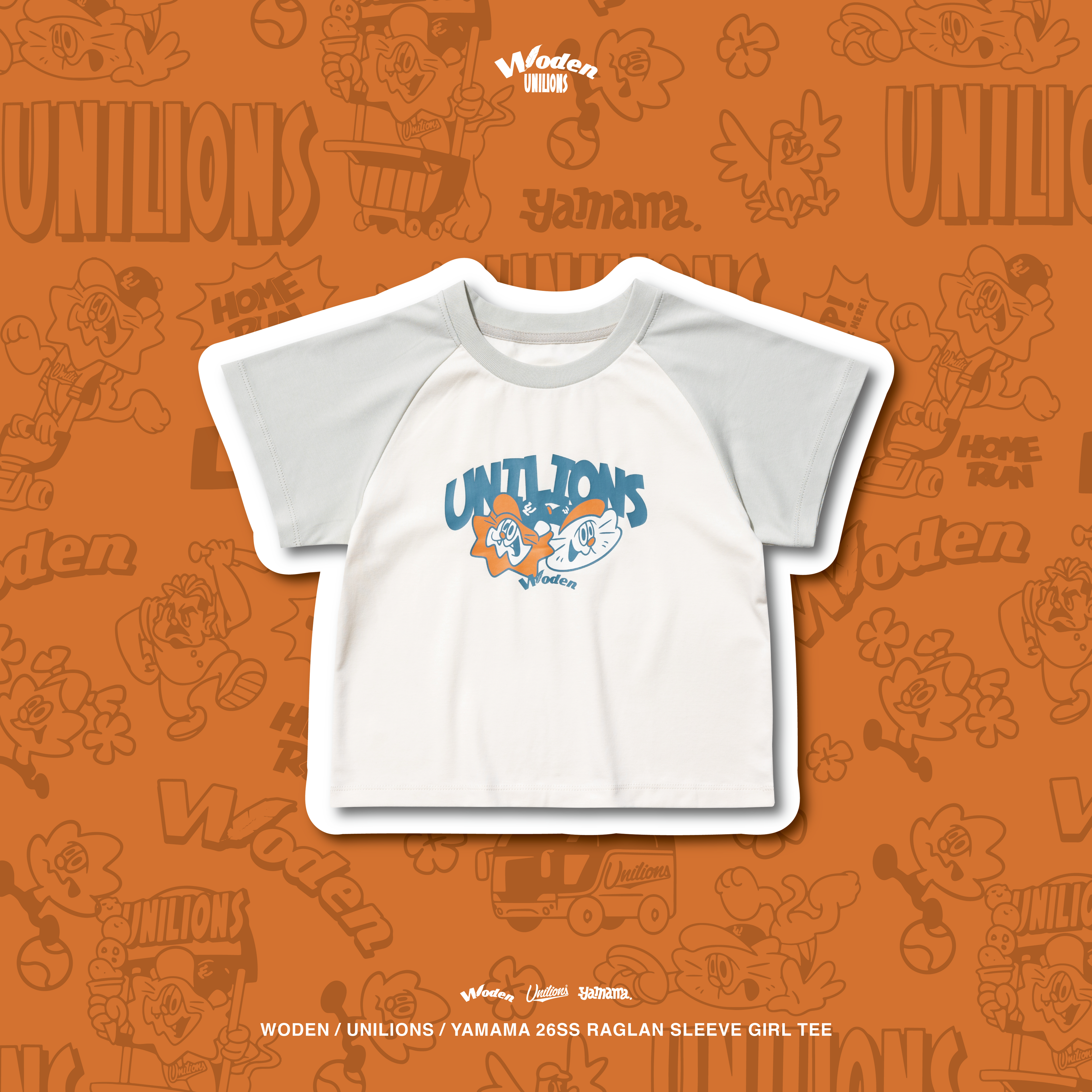 WODEN 2026 Spring & Summer 012 Unilions x Yamama Raglan sleeve GIRL Tee