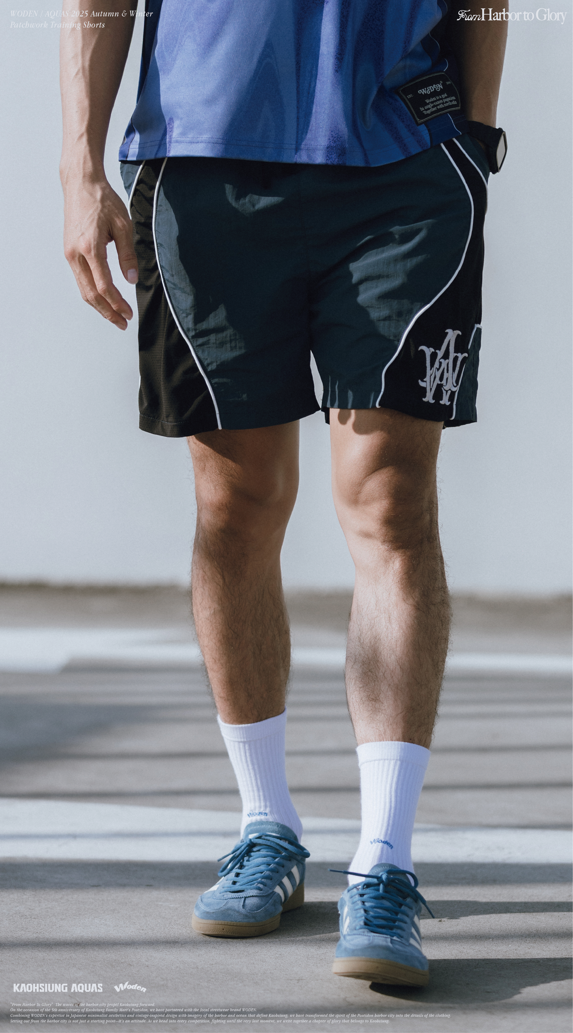 WODEN / AQUAS 2025 Autumn & Winter Patchwork Training Shorts