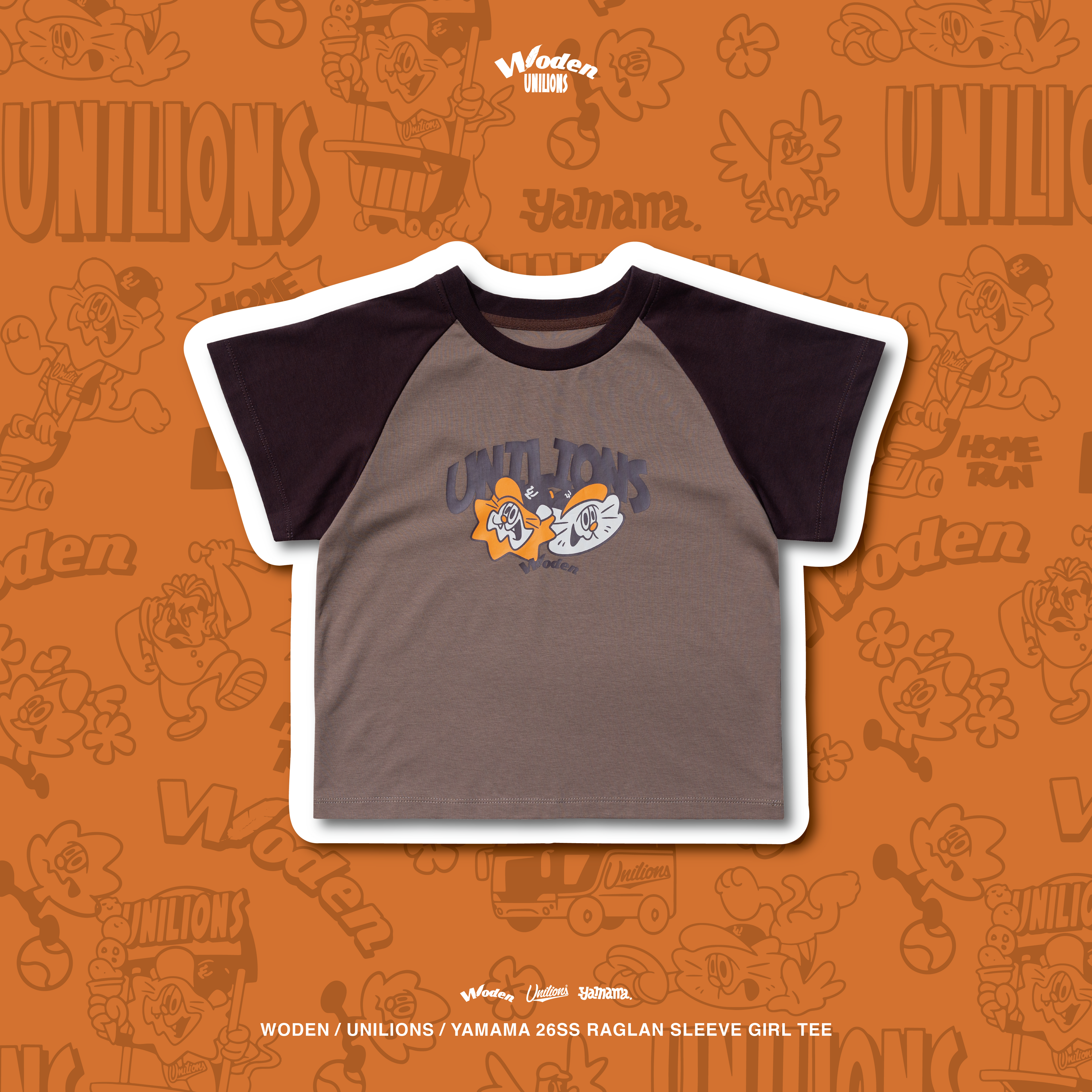 WODEN 2026 Spring & Summer 012 Unilions x Yamama Raglan sleeve GIRL Tee