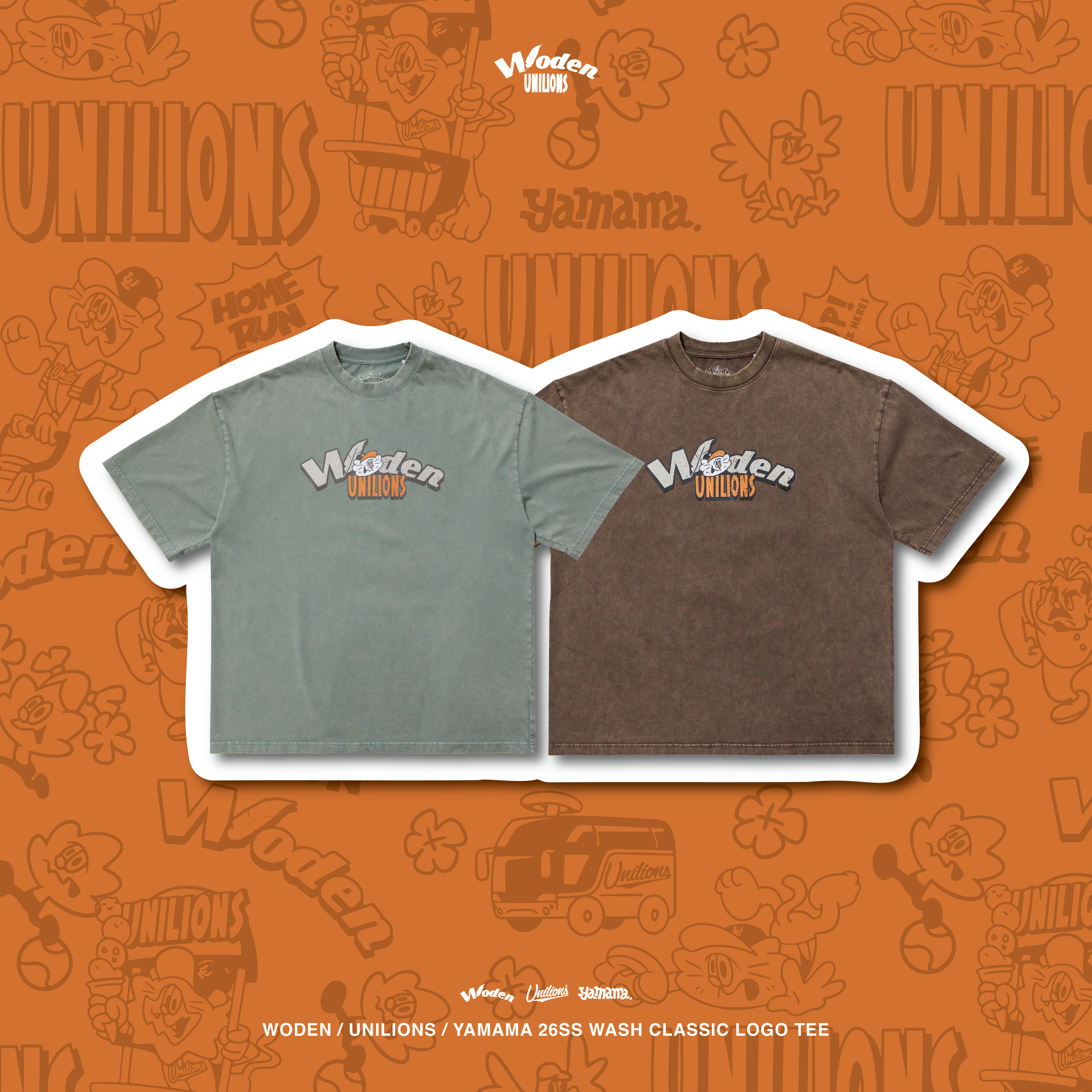 WODEN 2026 Spring & Summer 010 Unilions X YAMAMA  Wash Classic LOGO Tee