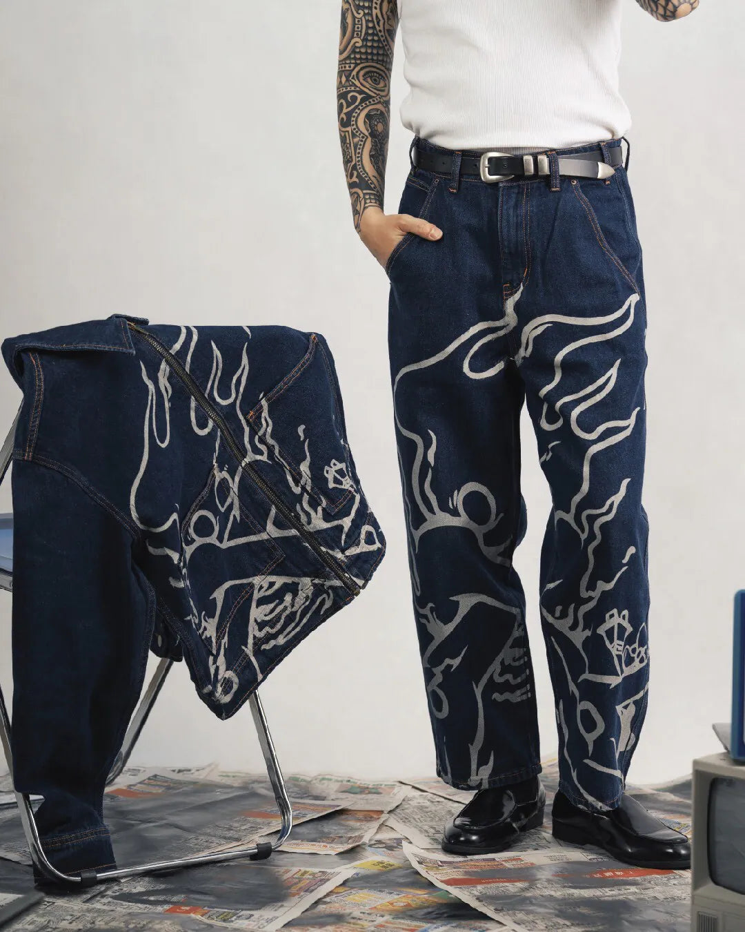 PARALLAX 25FW 008 Balabase Denim Pants