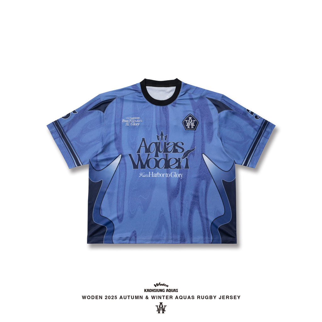 WODEN / AQUAS 2025 Autumn & Winter Wavy Pattern Rugby Jersey