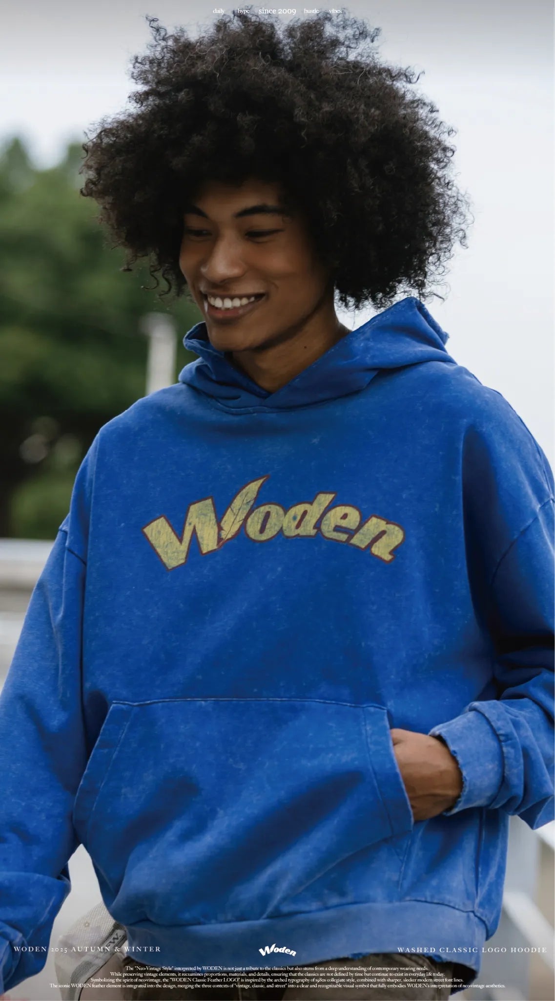 WD 25AW 014 Washed Classic LOGO Hoodie