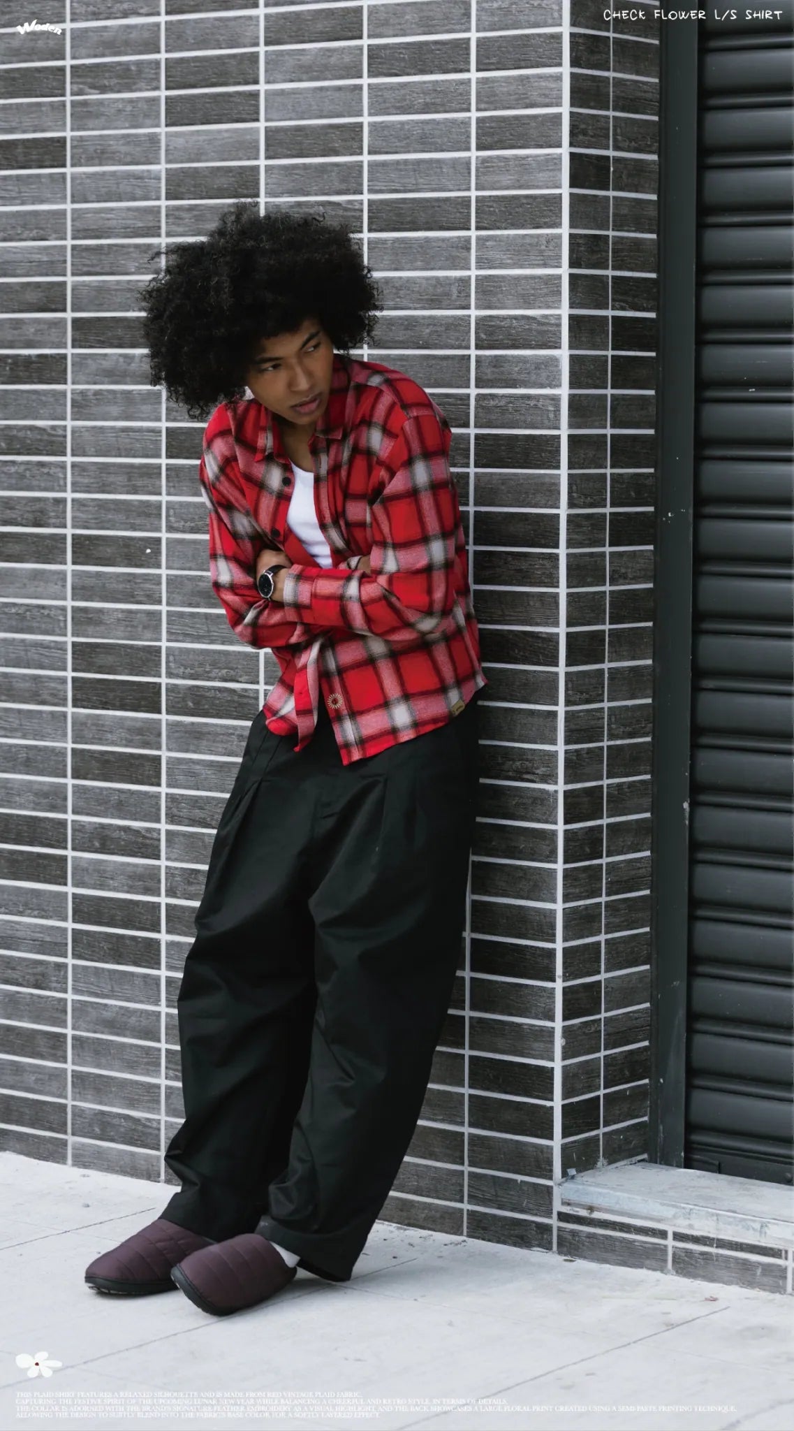 WODEN 2025 Autumn & Winter 018 Check Flower L/S Shirt