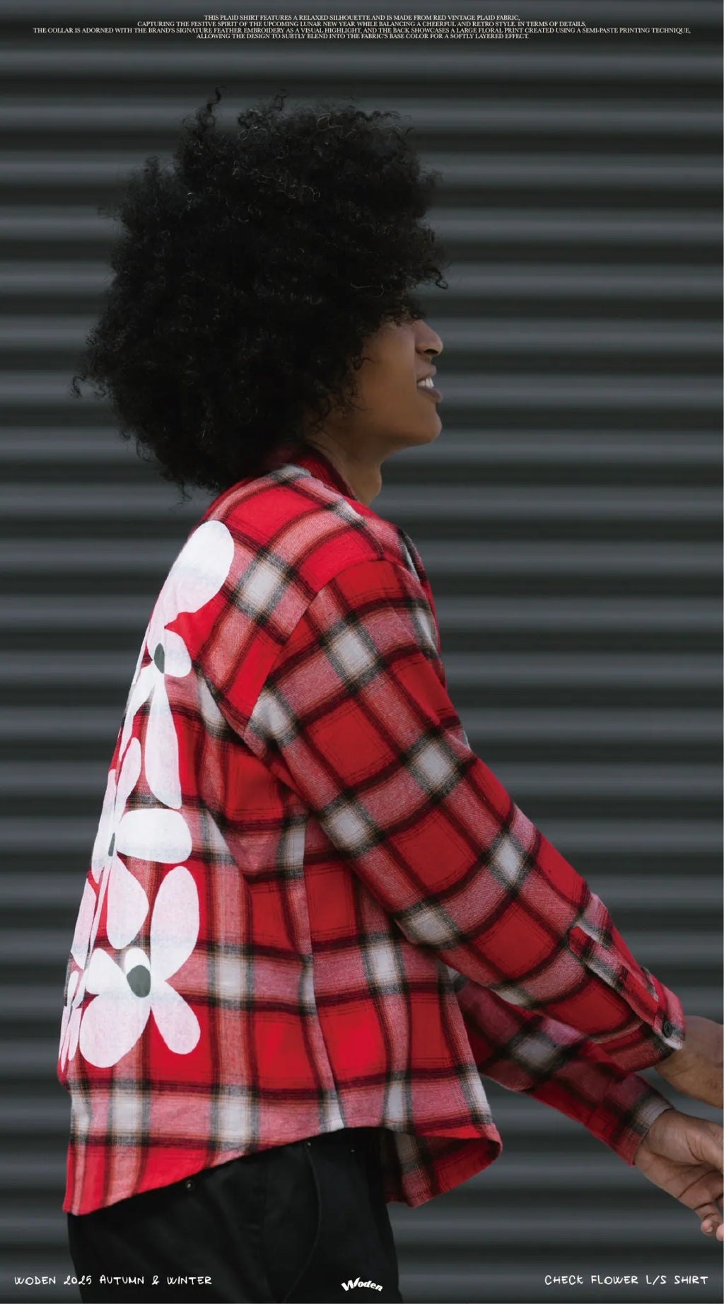 WODEN 2025 Autumn & Winter 018 Check Flower L/S Shirt