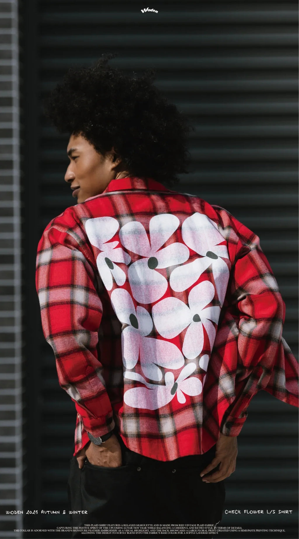 WODEN 2025 Autumn & Winter 018 Check Flower L/S Shirt