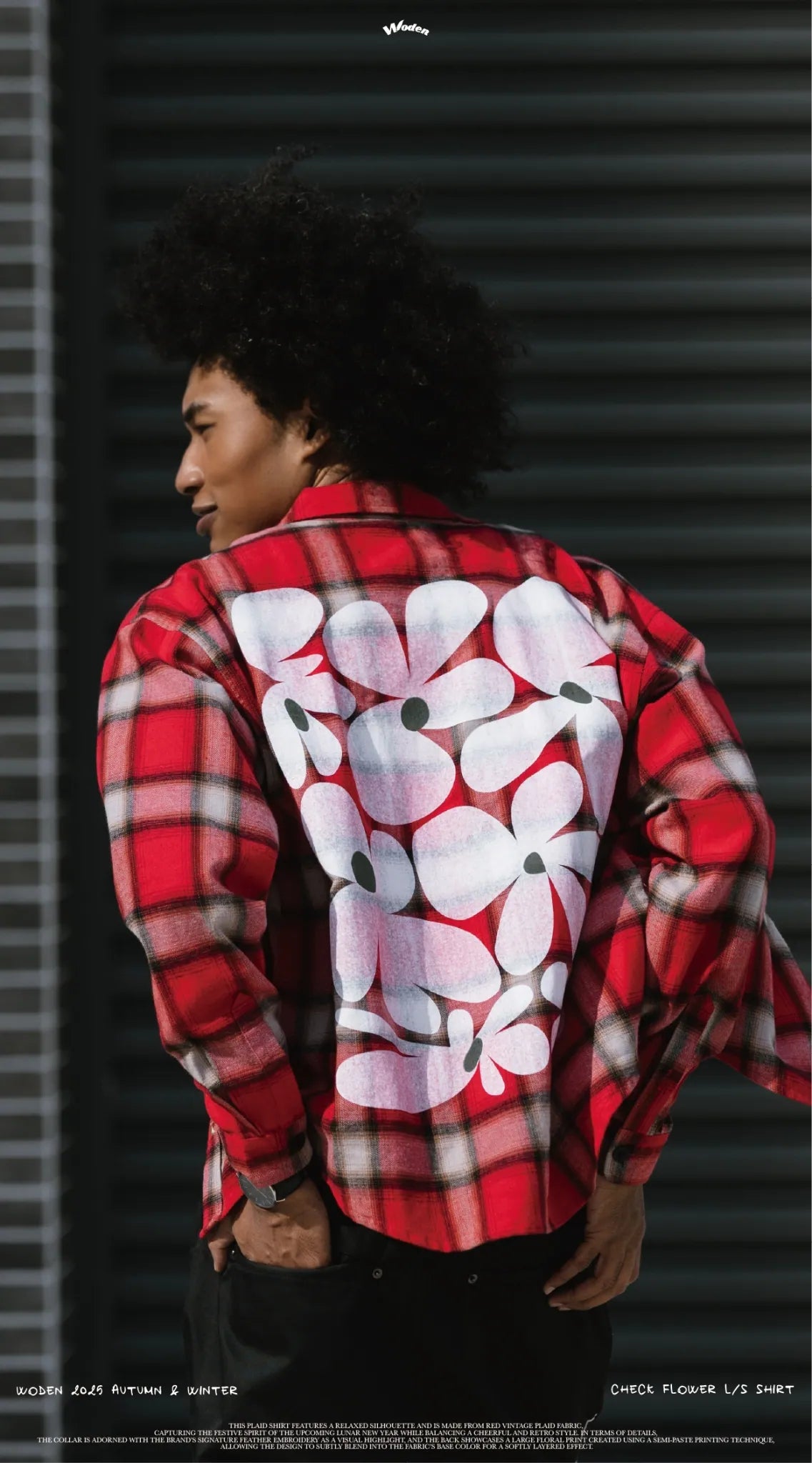 WODEN 2025 Autumn & Winter 018 Check Flower L/S Shirt