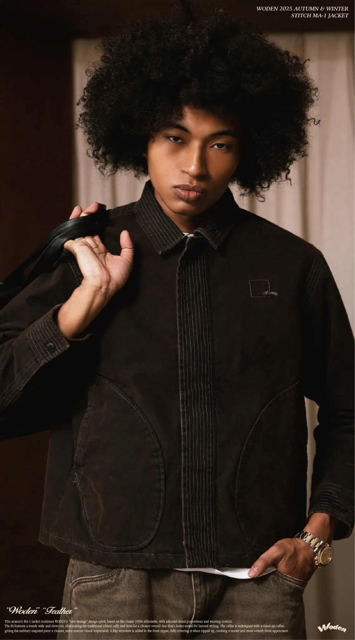 WODEN 2025 Autumn & Winter 020 Stitch MA-1 Jacket