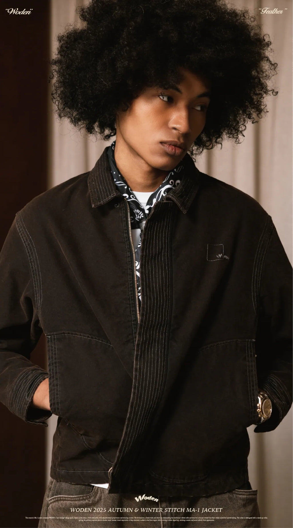 WODEN 2025 Autumn & Winter 020 Stitch MA-1 Jacket