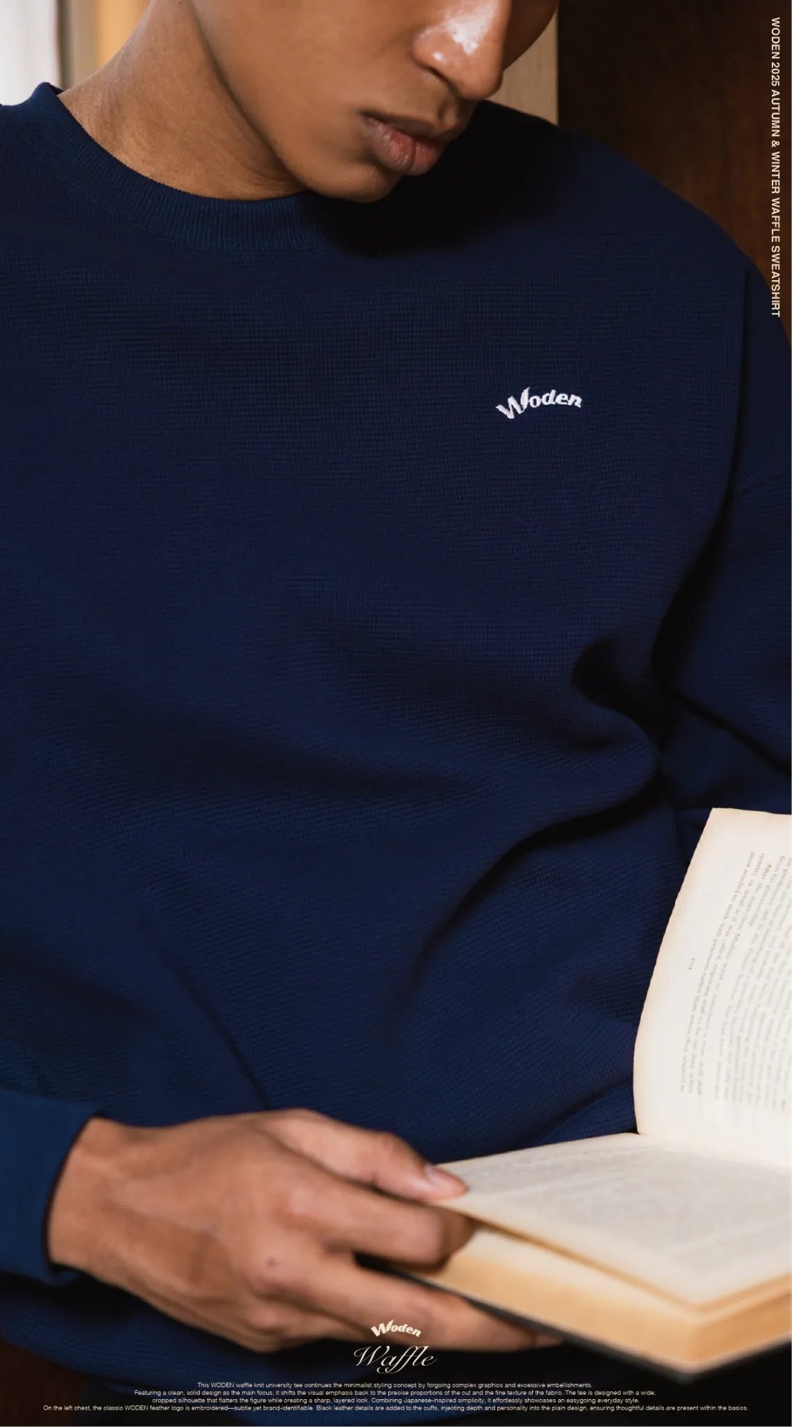 WODEN 2025 Autumn & Winter 021 Waffle Sweatshirt