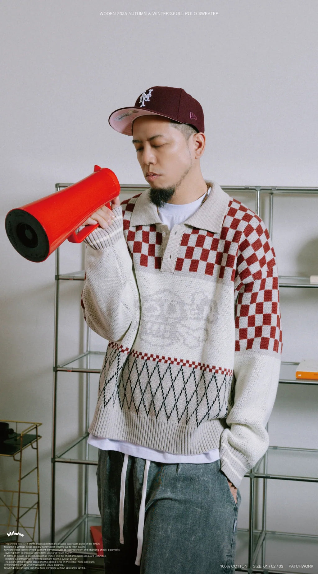WODEN 2025 Autumn & Winter Skull Polo Sweater