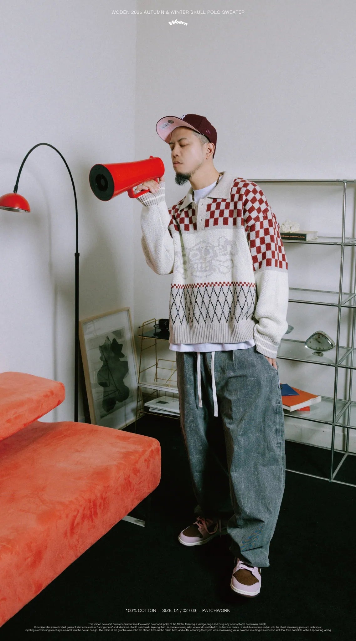 WODEN 2025 Autumn & Winter Skull Polo Sweater