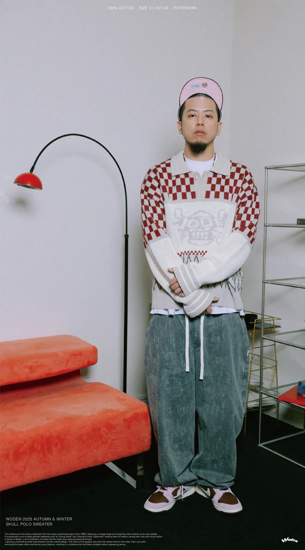 WODEN 2025 Autumn & Winter Skull Polo Sweater