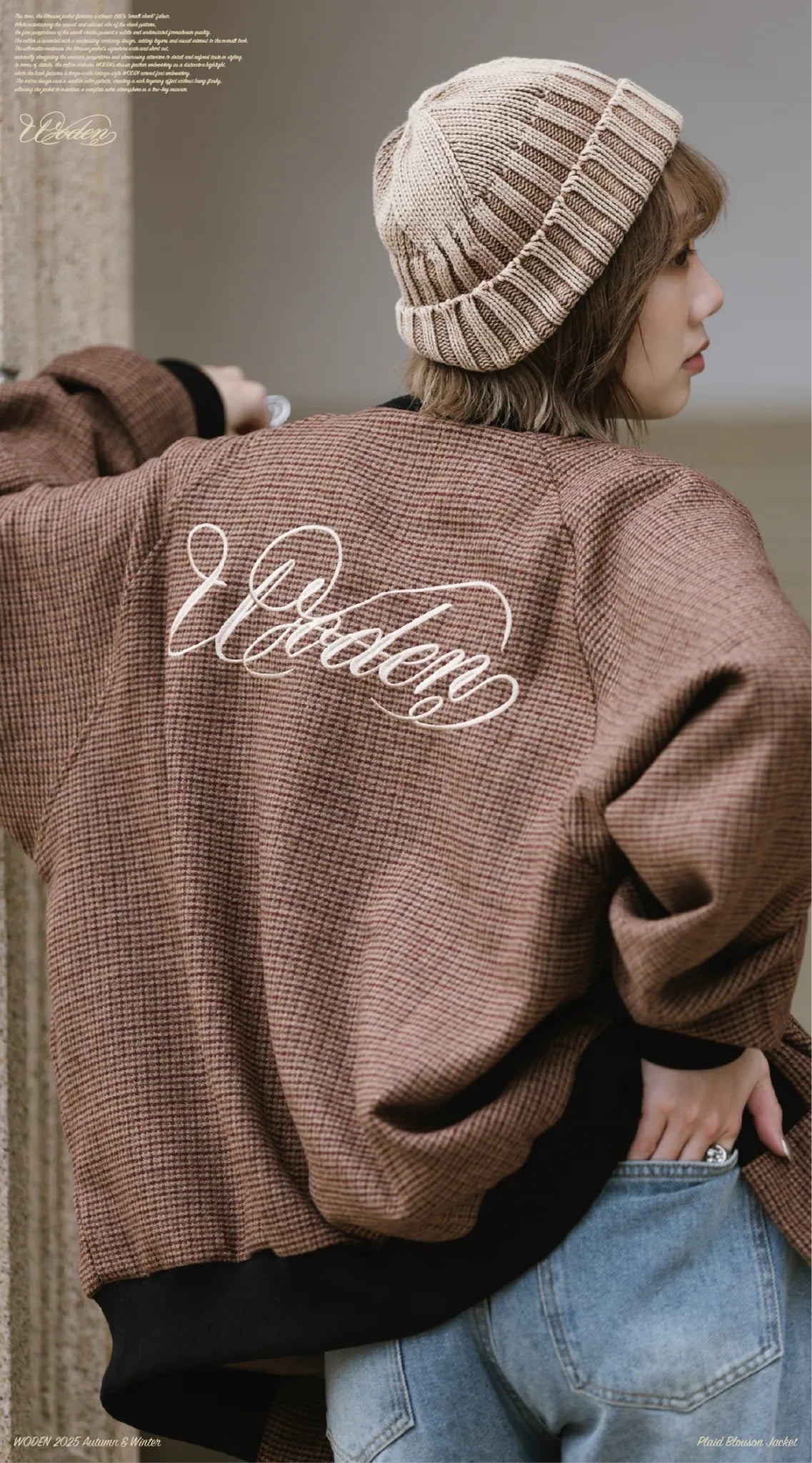 WODEN 2025 Autumn & Winter 022 Plaid Blouson Jacket