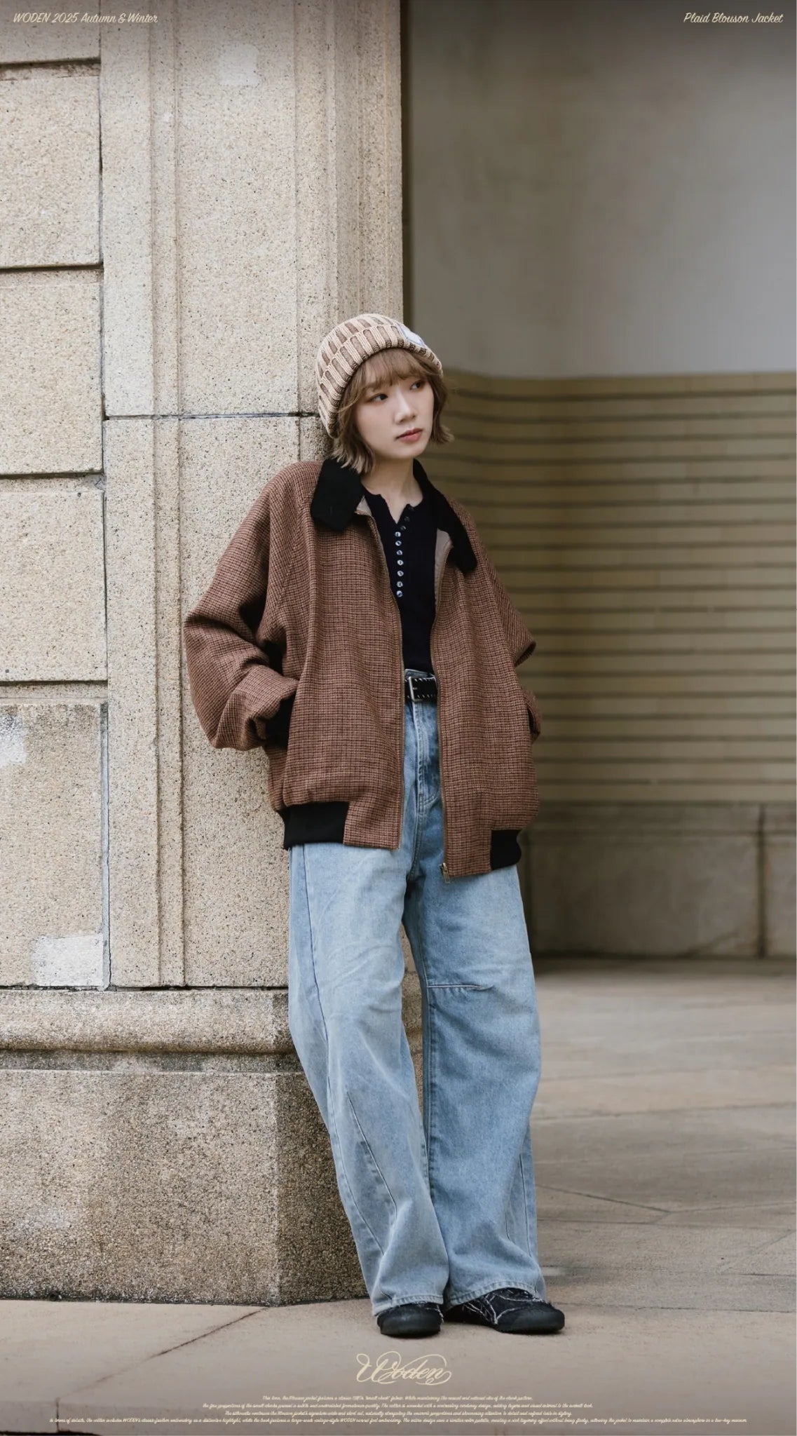 WODEN 2025 Autumn & Winter 022 Plaid Blouson Jacket