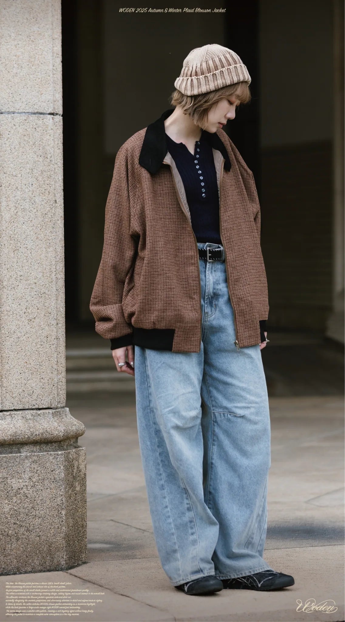 WODEN 2025 Autumn & Winter 022 Plaid Blouson Jacket