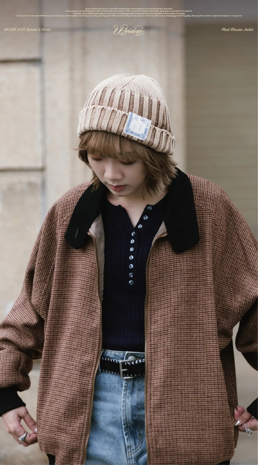 WODEN 2025 Autumn & Winter 022 Plaid Blouson Jacket