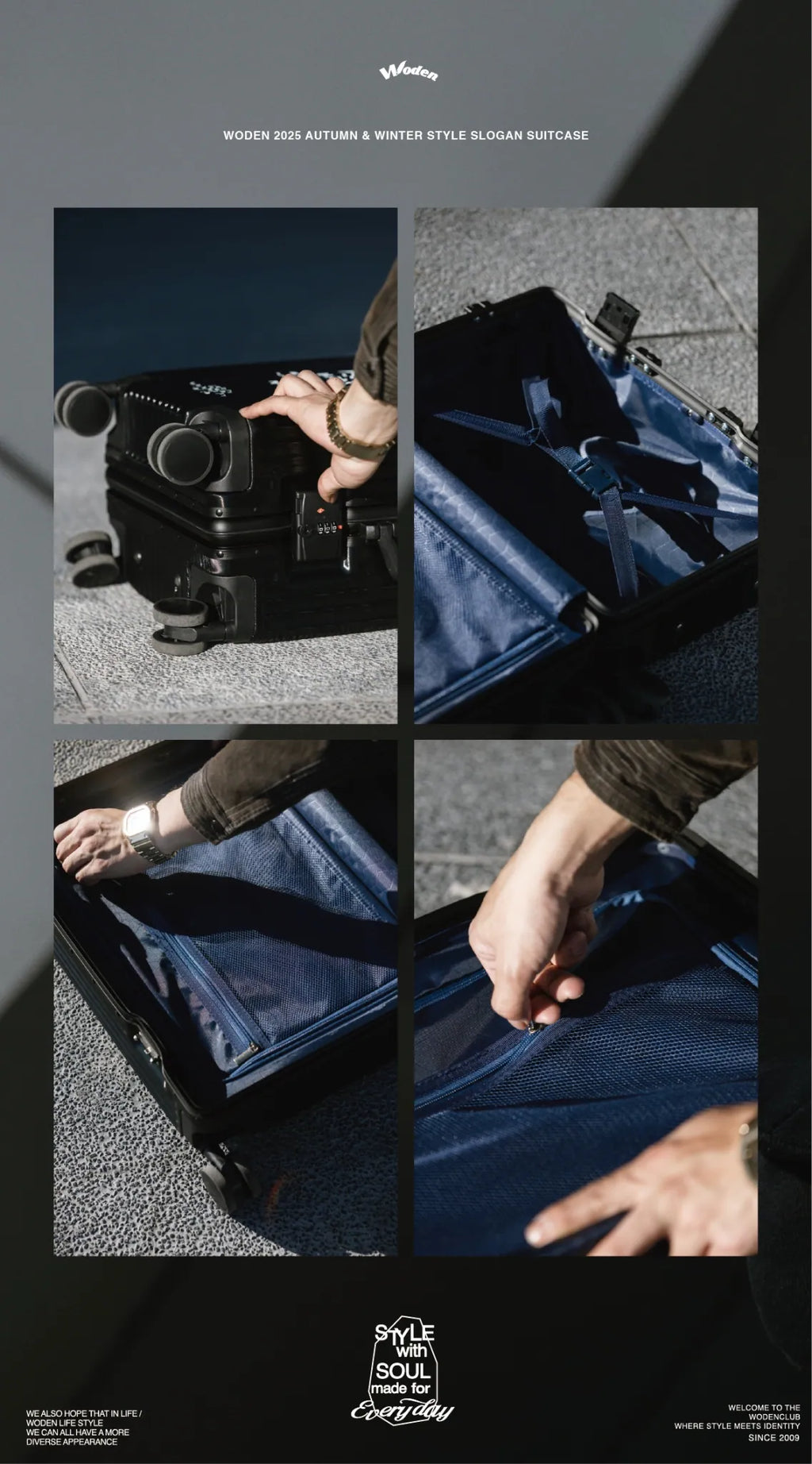 WODEN 2025 Autumn & Winter 024 Style Slogan Suitcase
