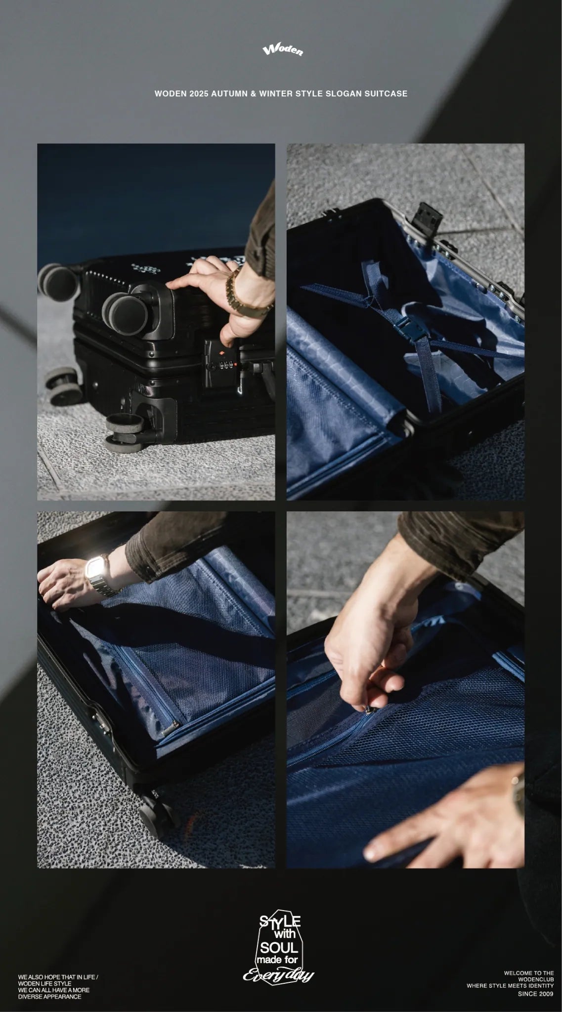 WODEN 2025 Autumn & Winter 024 Style Slogan Suitcase