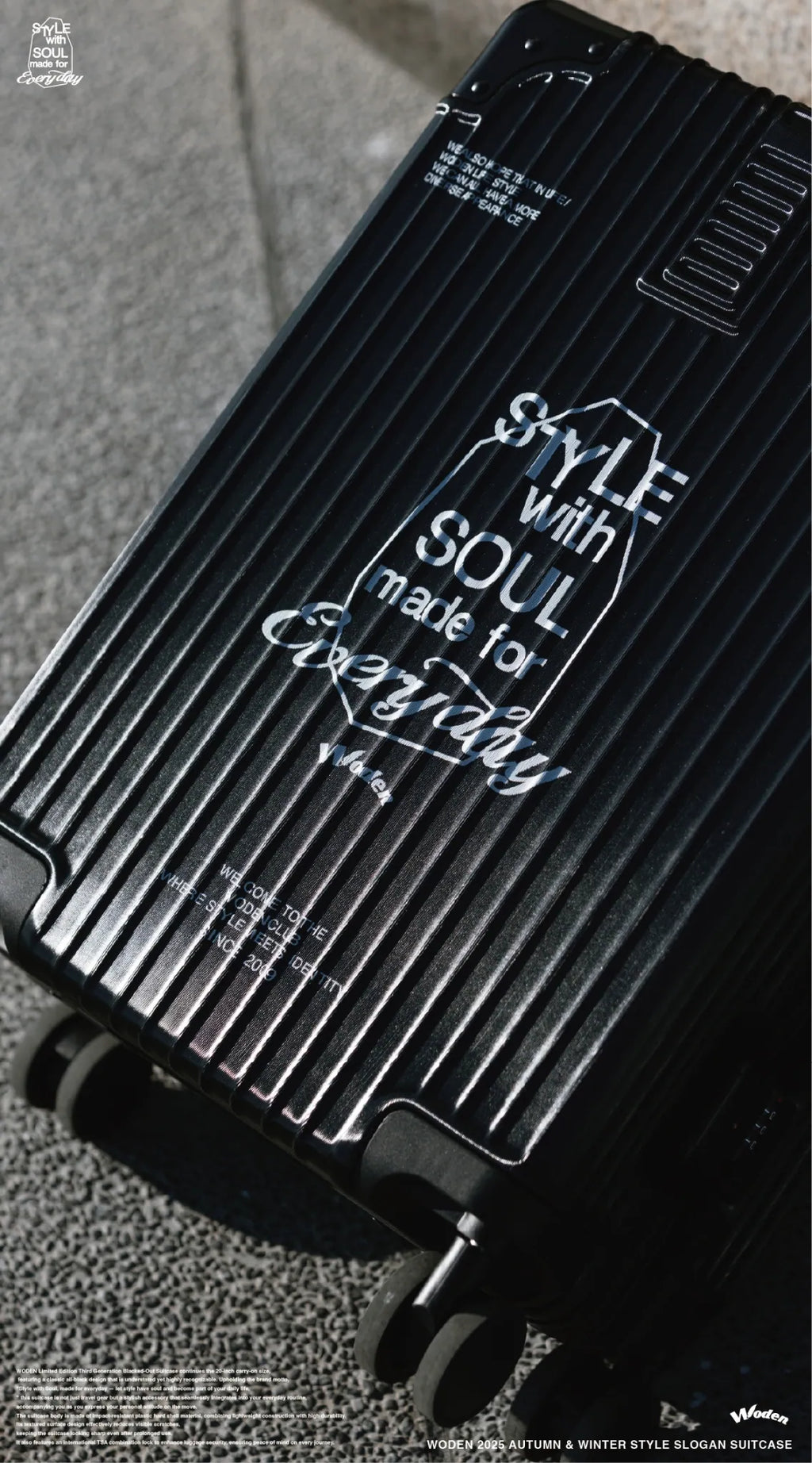 WODEN 2025 Autumn & Winter 024 Style Slogan Suitcase