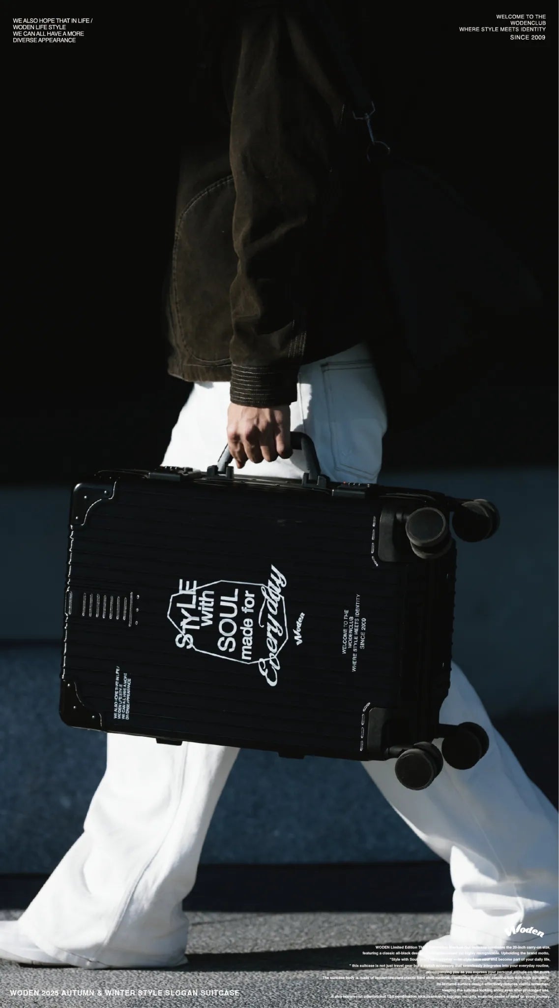 WODEN 2025 Autumn & Winter 024 Style Slogan Suitcase