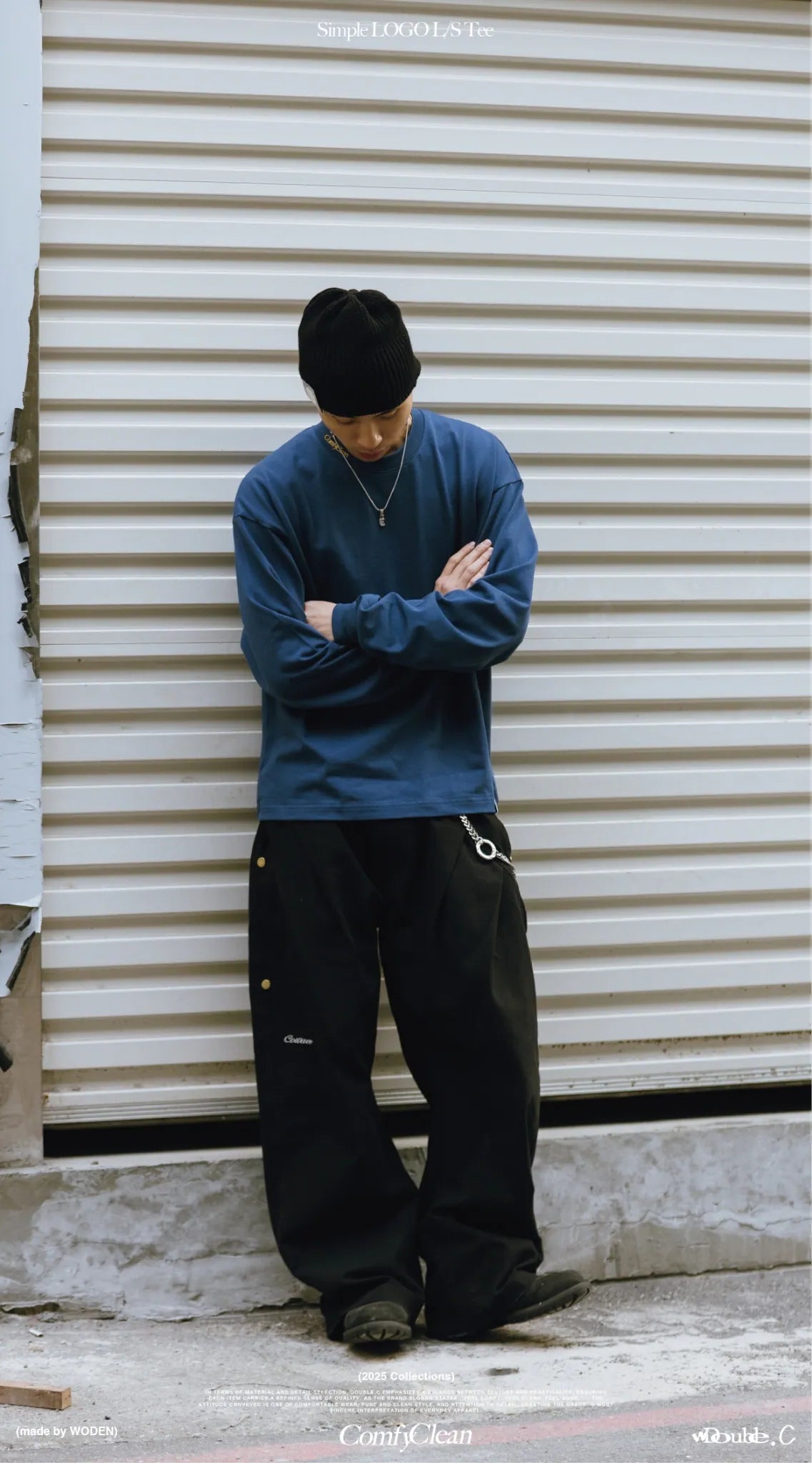 Double.C 2025 Autumn & Winter Simple LOGO L/S Tee