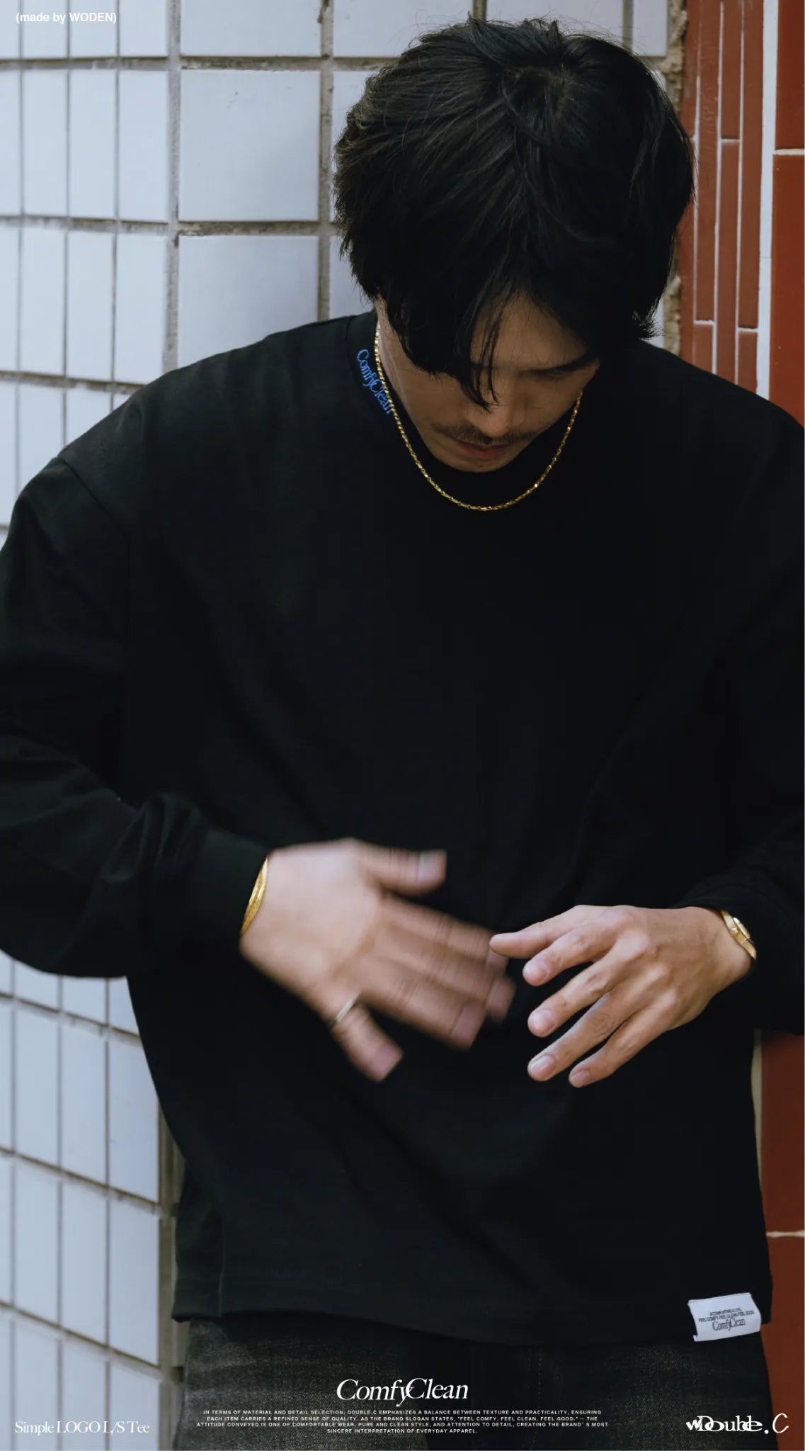 Double.C 2025 Autumn & Winter Simple LOGO L/S Tee