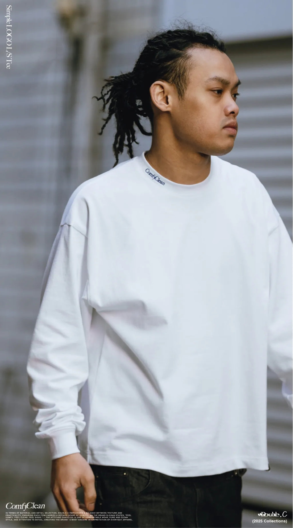 Double.C 2025 Autumn & Winter Simple LOGO L/S Tee