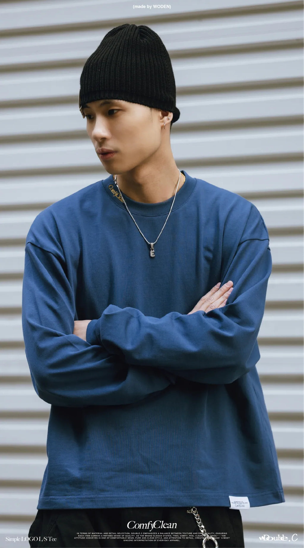 Double.C 2025 Autumn & Winter Simple LOGO L/S Tee