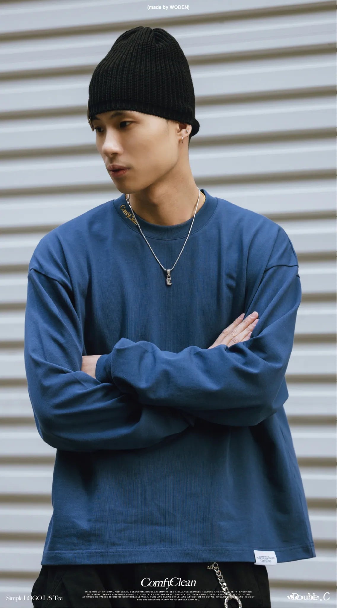 Double.C 2025 Autumn & Winter Simple LOGO L/S Tee