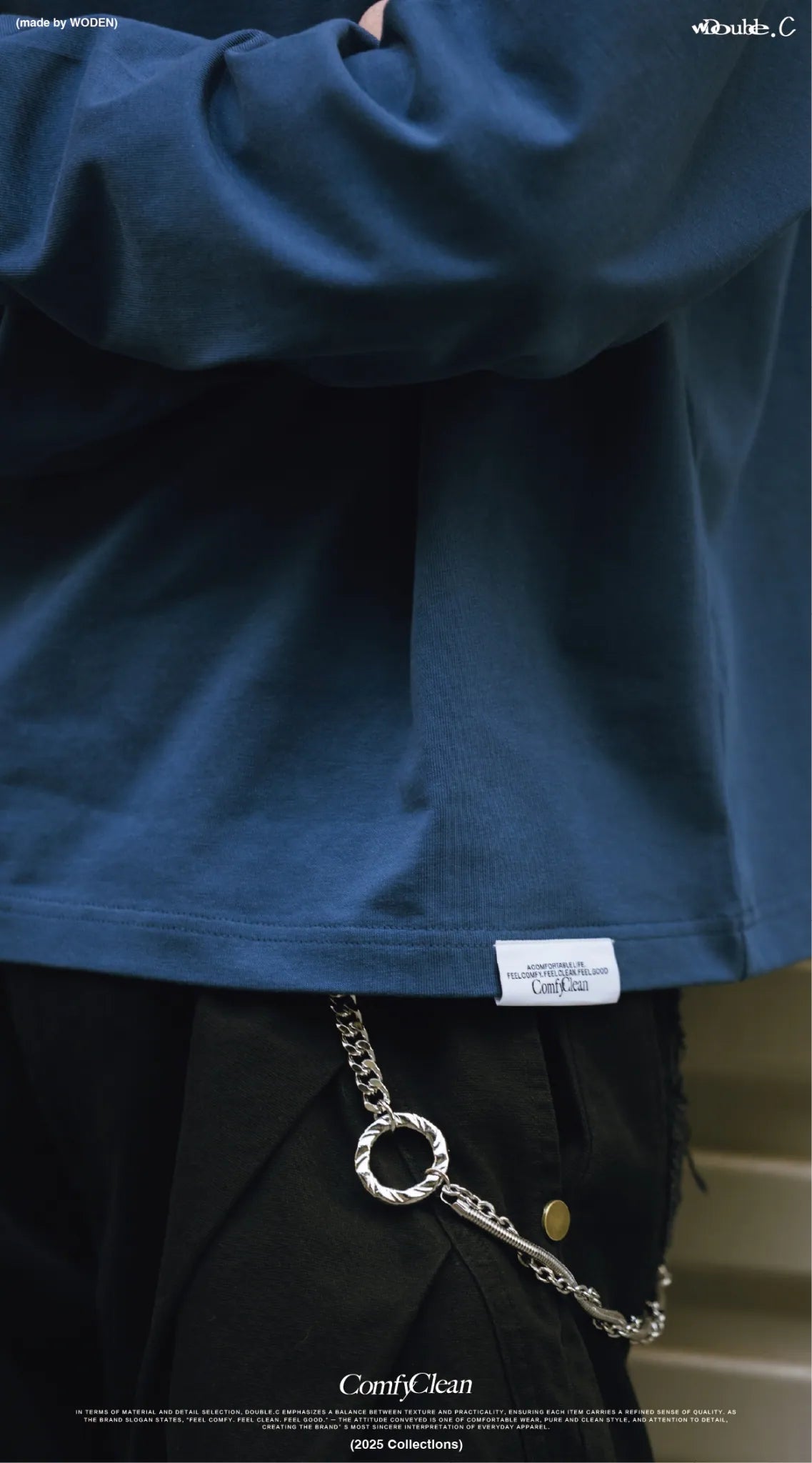 Double.C 2025 Autumn & Winter Simple LOGO L/S Tee