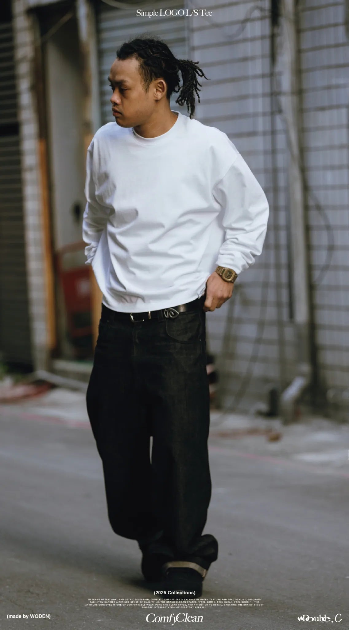 Double.C 2025 Autumn & Winter Simple LOGO L/S Tee