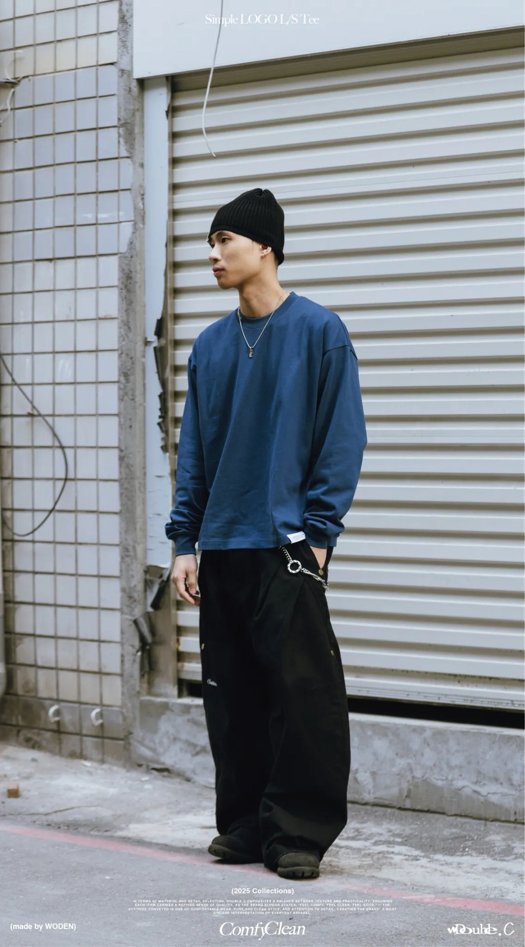 Double.C 2025 Autumn & Winter Simple LOGO L/S Tee