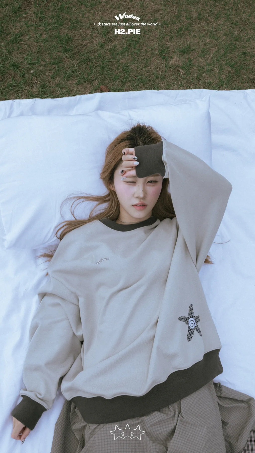 WODEN® X H2.PIE® Plaid Star Patch Sweatshirt