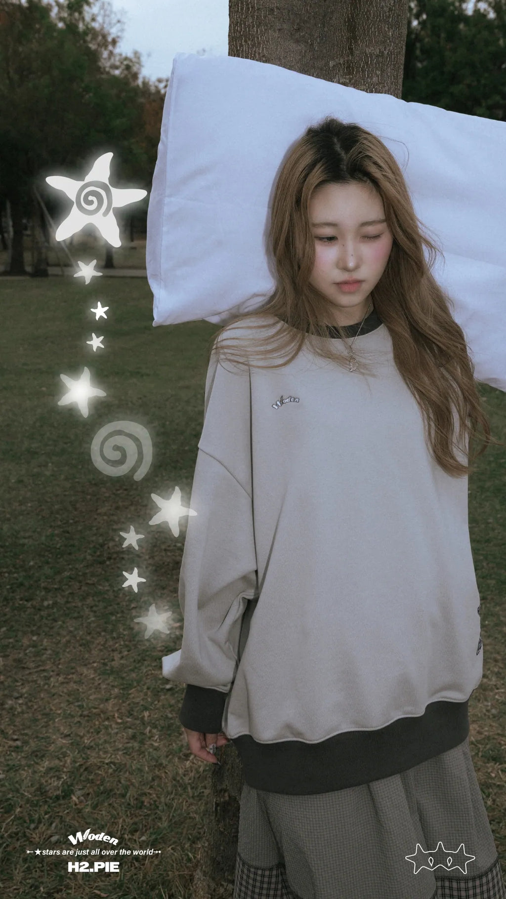 WODEN® X H2.PIE® Plaid Star Patch Sweatshirt