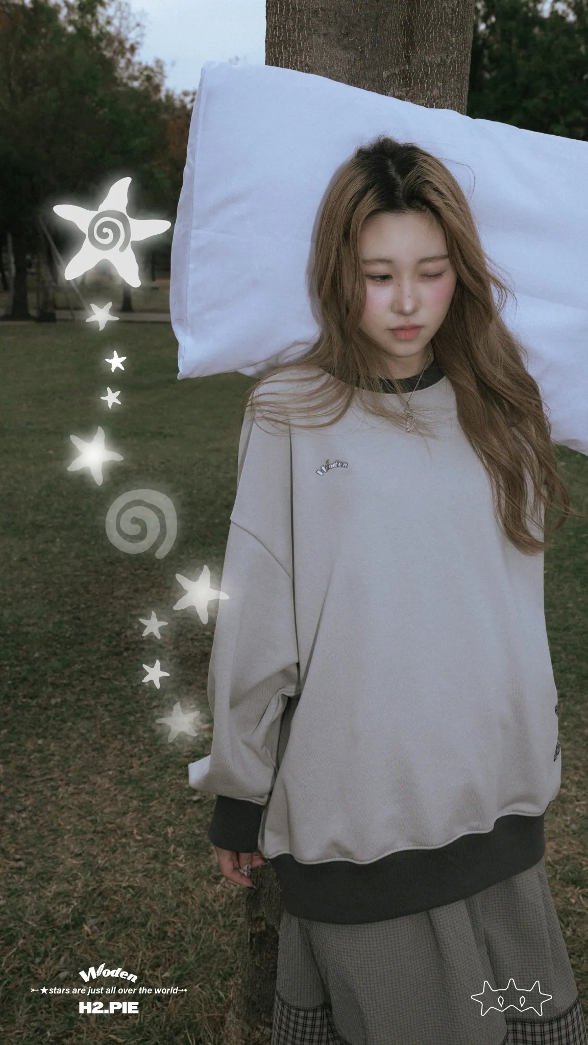 WODEN® X H2.PIE® Plaid Star Patch Sweatshirt