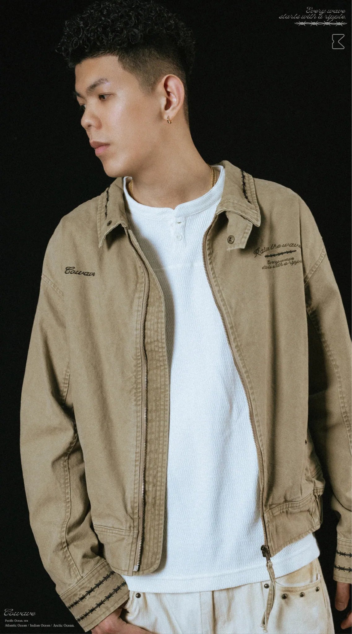 COWAVE 2025 Fall & Winter Wash Thorns Jacket